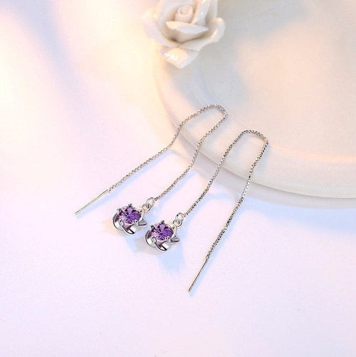 Crystal Floral Threader Earring