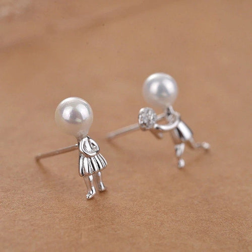 Romantic Pearl Boy Girl Earring