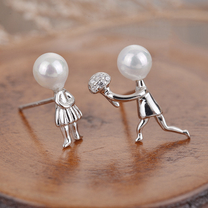 Romantic Pearl Boy Girl Earring