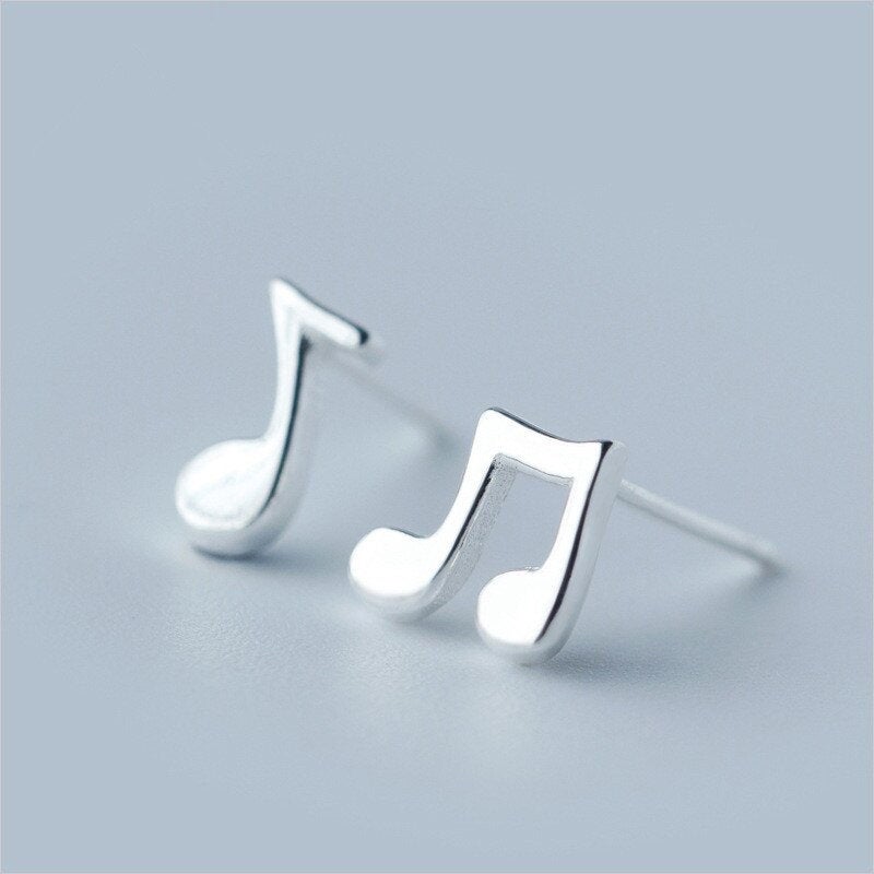 Tiny Musical Note Stud Earring