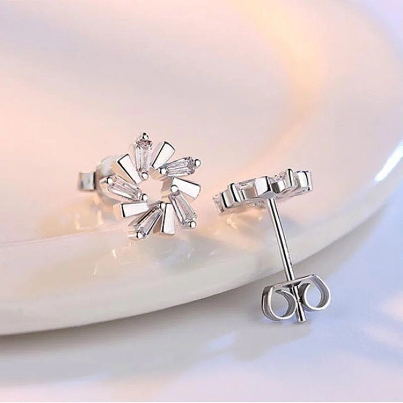 Ice Flower Crystal Stud Earring