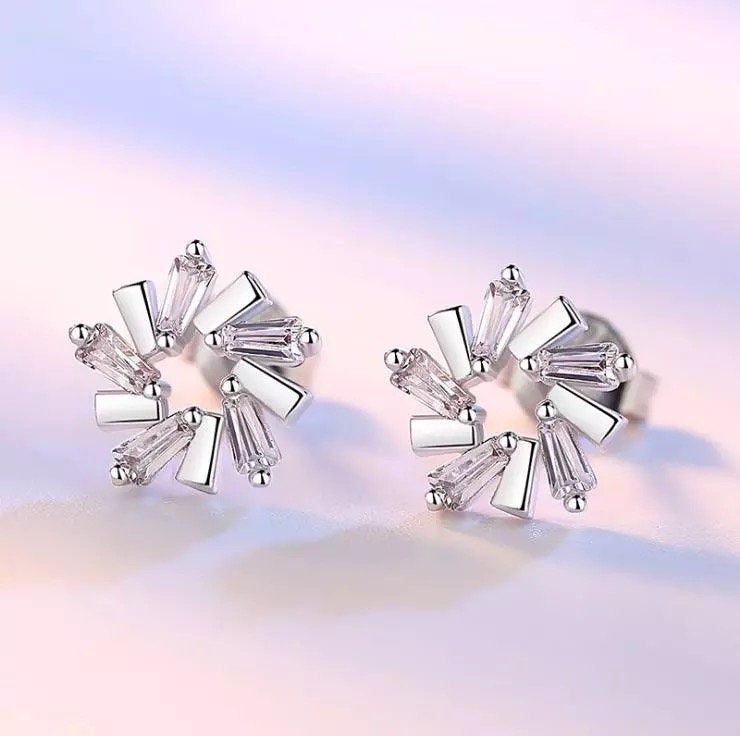 Ice Flower Crystal Stud Earring