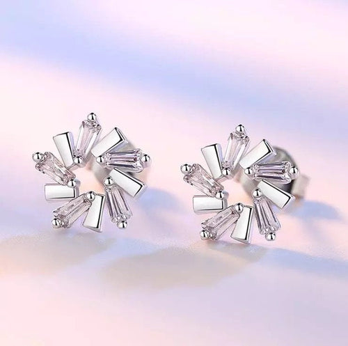 Ice Flower Crystal Stud Earring