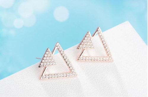Crystal Triangle Gemstone Earring