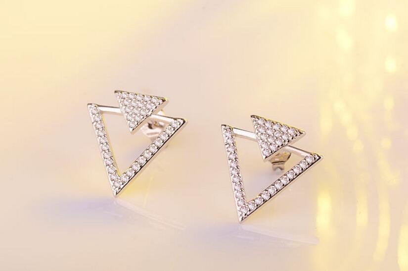 Crystal Triangle Gemstone Earring