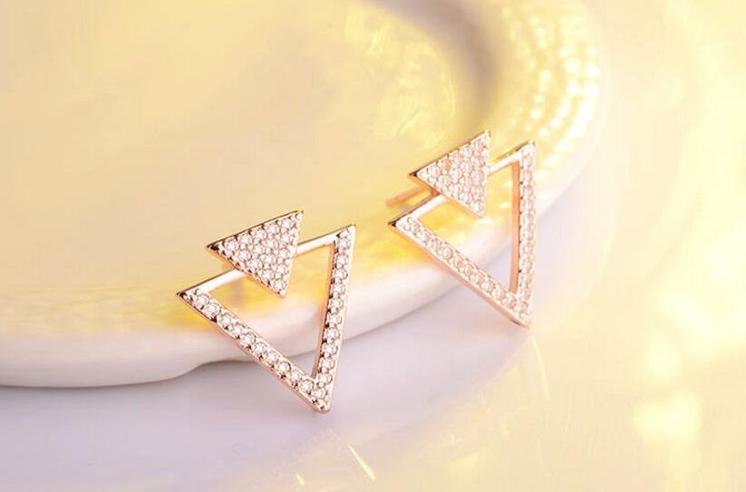 Crystal Triangle Gemstone Earring