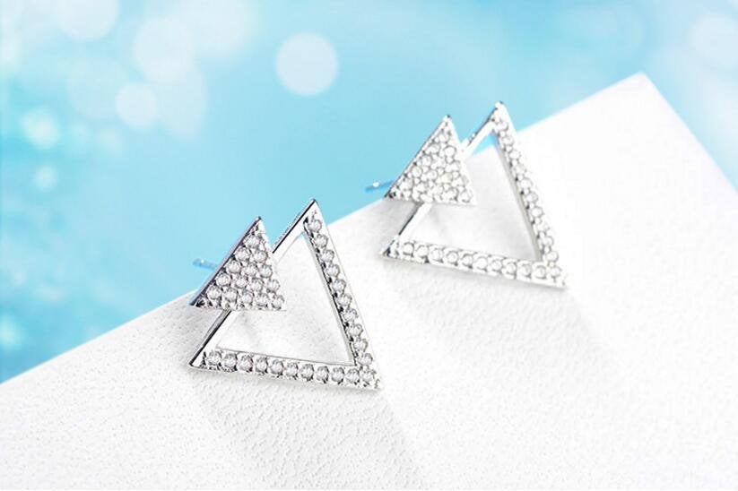 Crystal Triangle Gemstone Earring