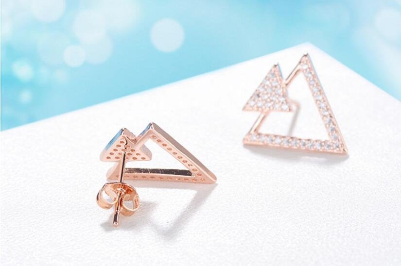 Crystal Triangle Gemstone Earring