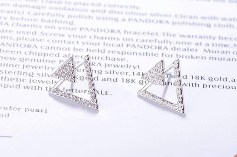 Crystal Triangle Gemstone Earring