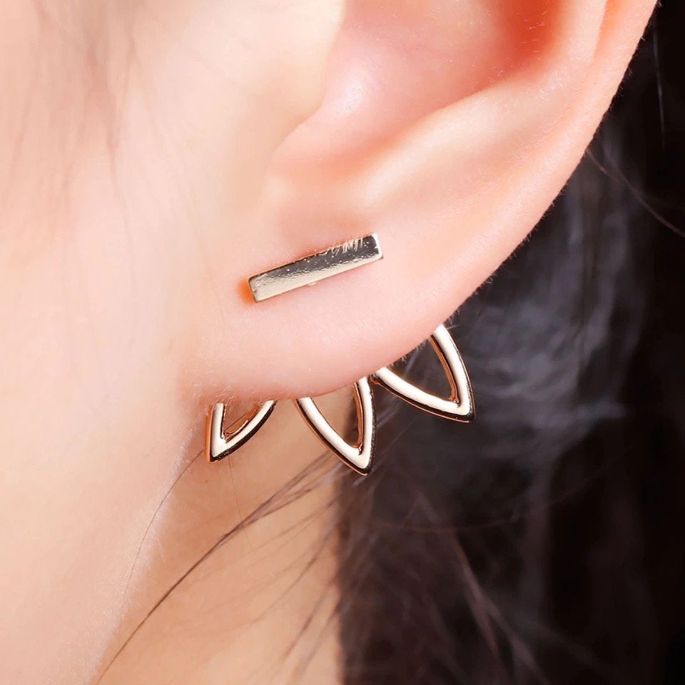 Lotus Flower Gold Earring