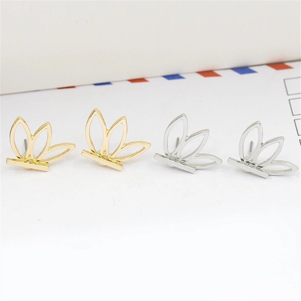 Lotus Flower Gold Earring