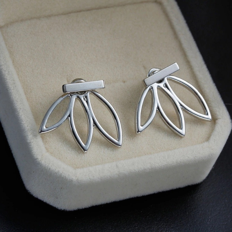 Lotus Flower Gold Earring