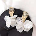 White Petal Flower Dangle Earring