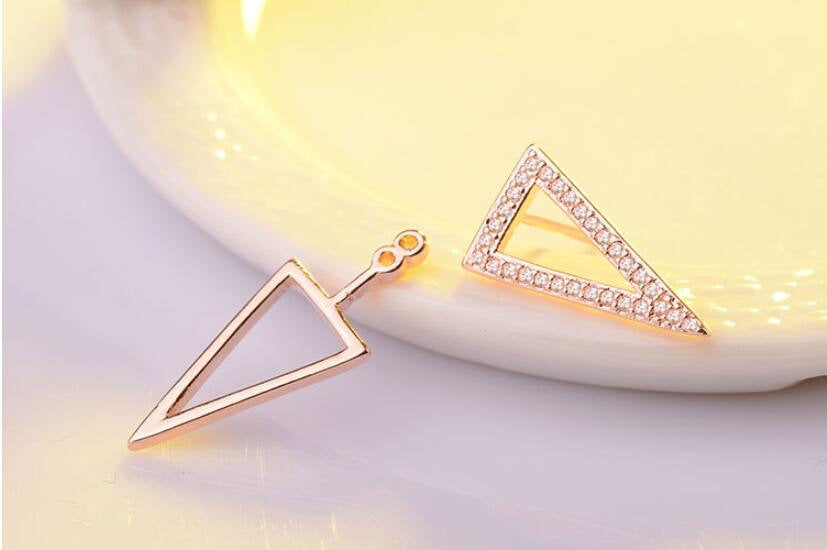 Crystal Triangle Ear Jacket Earring