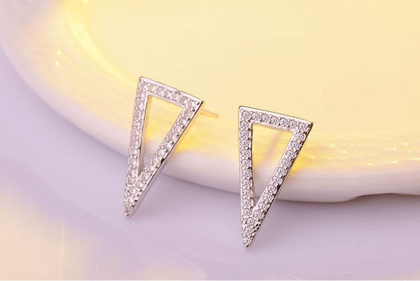 Crystal Triangle Ear Jacket Earring