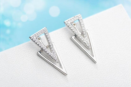 Crystal Triangle Ear Jacket Earring