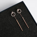 Crystal Circle Sleek Bar Ear Jacket Earring