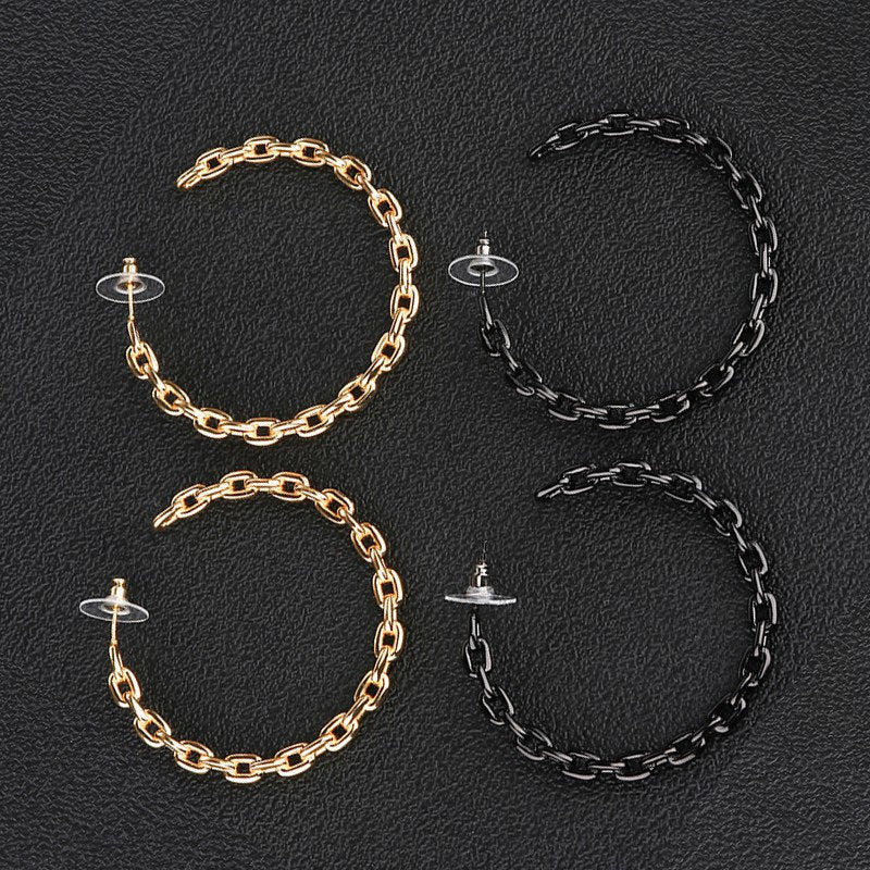 Chain Hoop Metal Earring