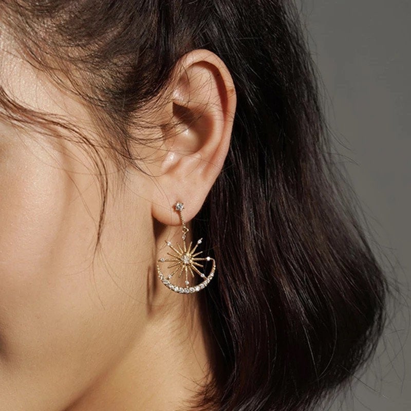 Star Moon Crystal Celestial Earring