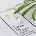 Tiny Double Triangle Minimalist Earring