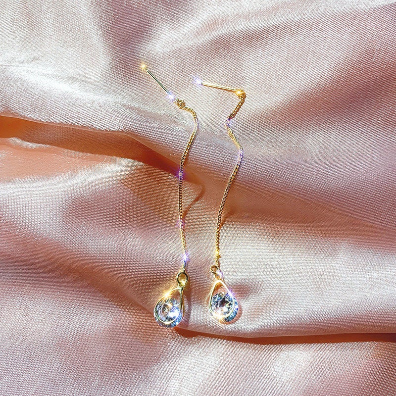Glossy Triangle Silver Earring