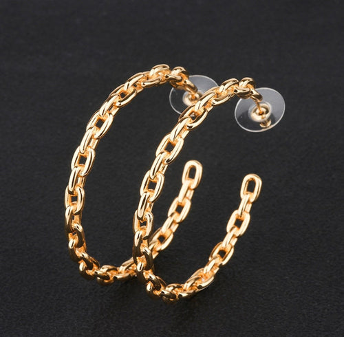 Chain Hoop Metal Earring