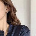 Tiny Crystal Bar Teardrop Earring