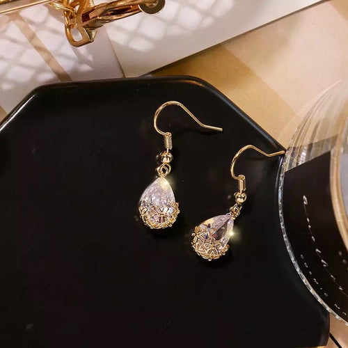 Flowered Teardrop Dangle Earring