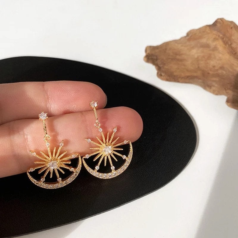 Star Moon Crystal Celestial Earring