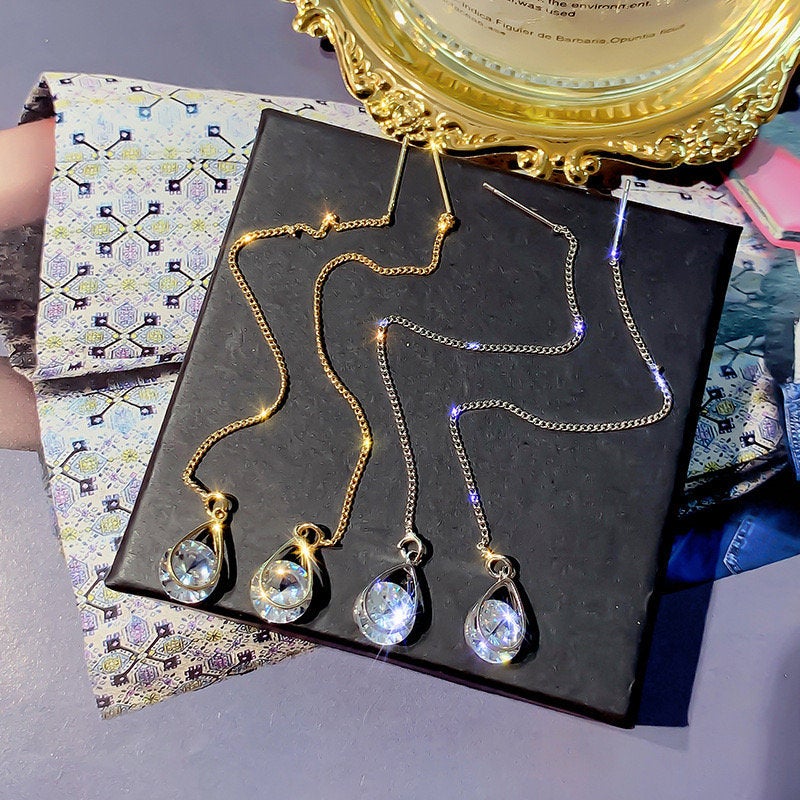 Glossy Triangle Silver Earring