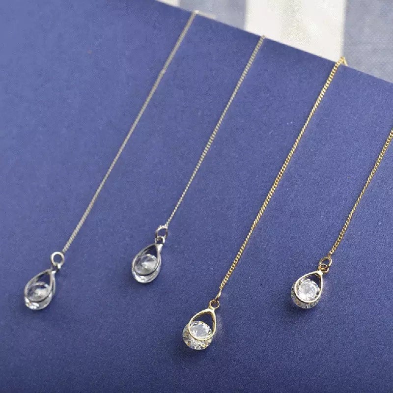Glossy Triangle Silver Earring