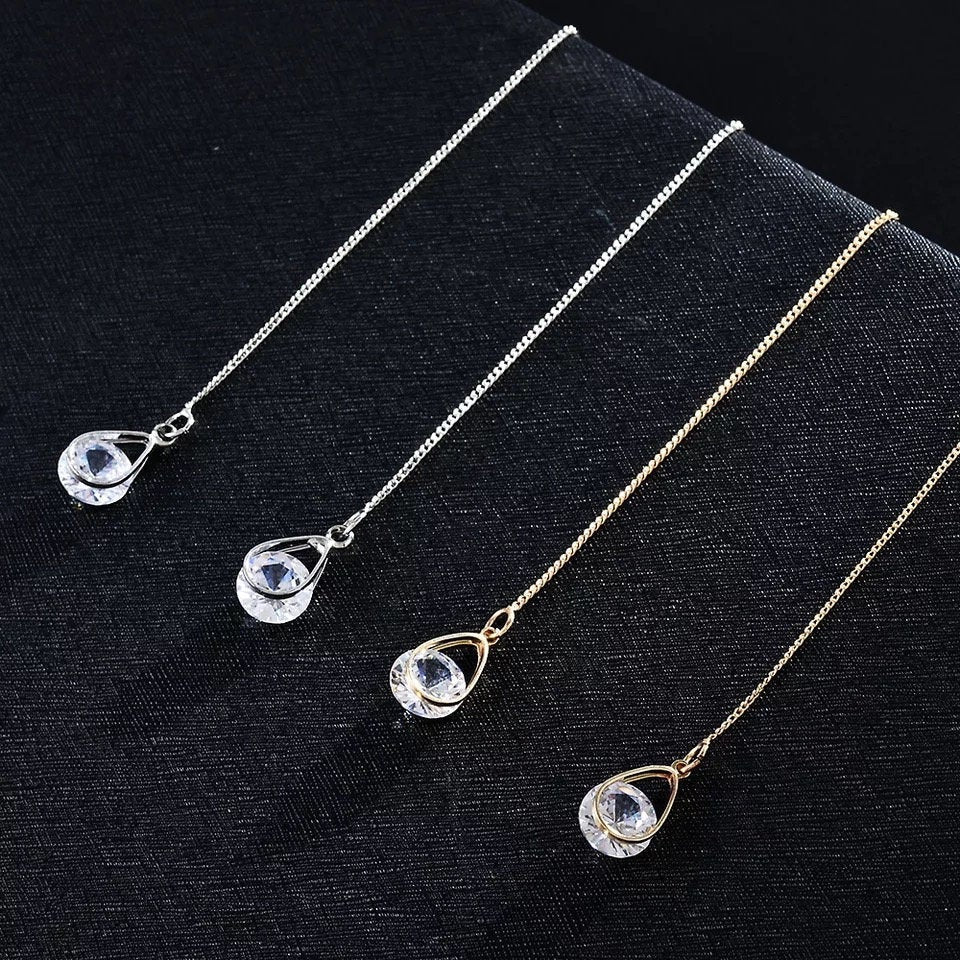 Glossy Triangle Silver Earring