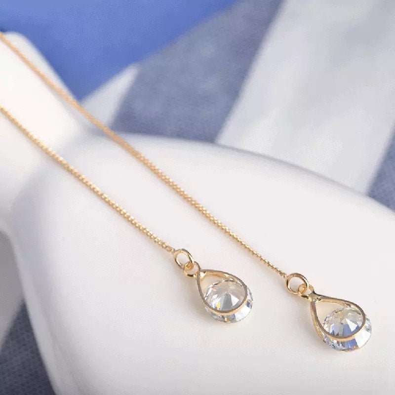 Glossy Triangle Silver Earring
