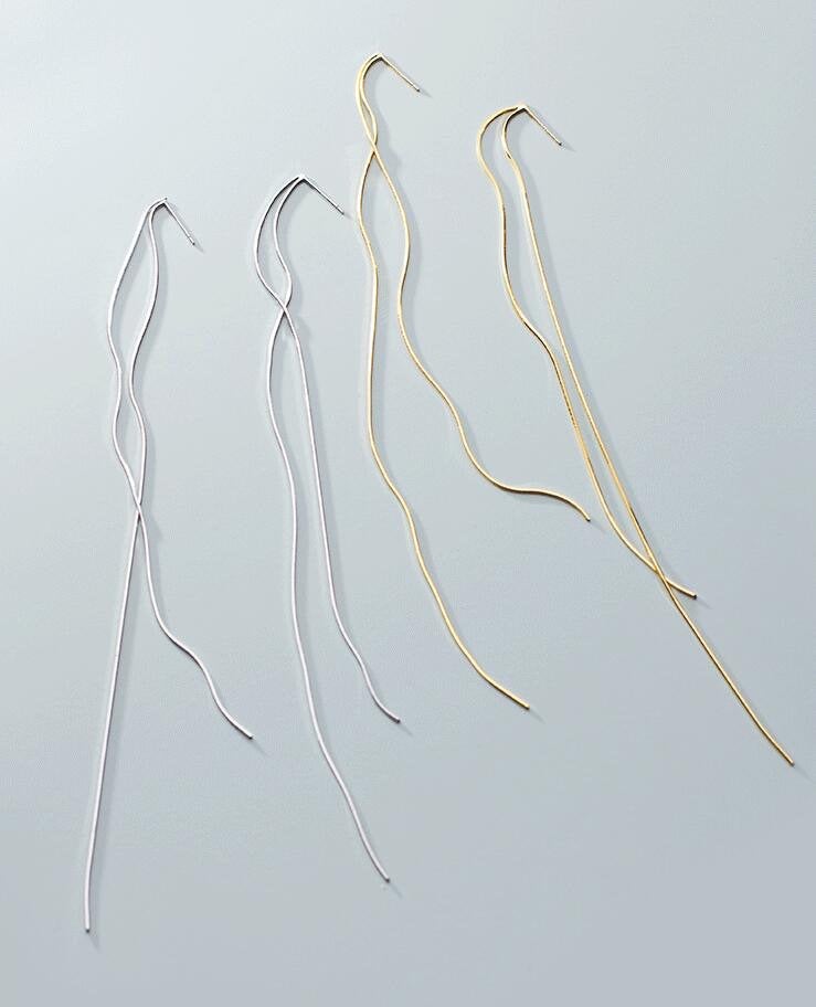 Long Minimalist Tassel Earring