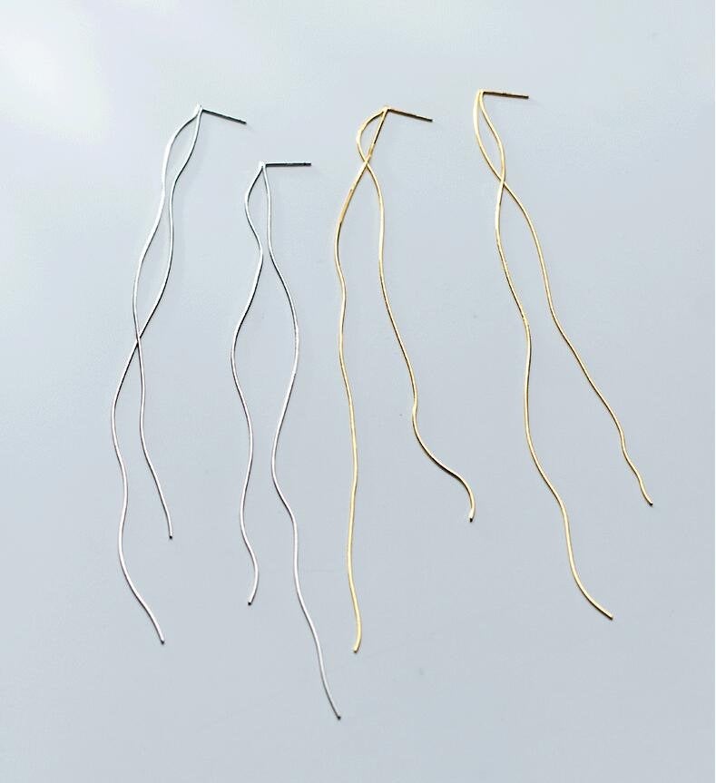 Long Minimalist Tassel Earring