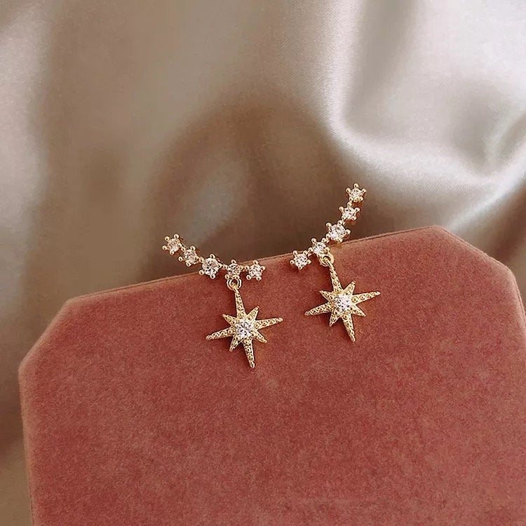 Tiny Star Crystal Celestial Earring