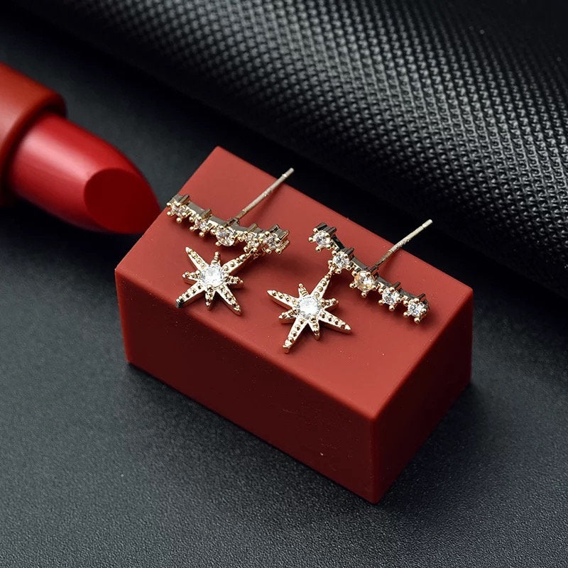 Tiny Star Crystal Celestial Earring
