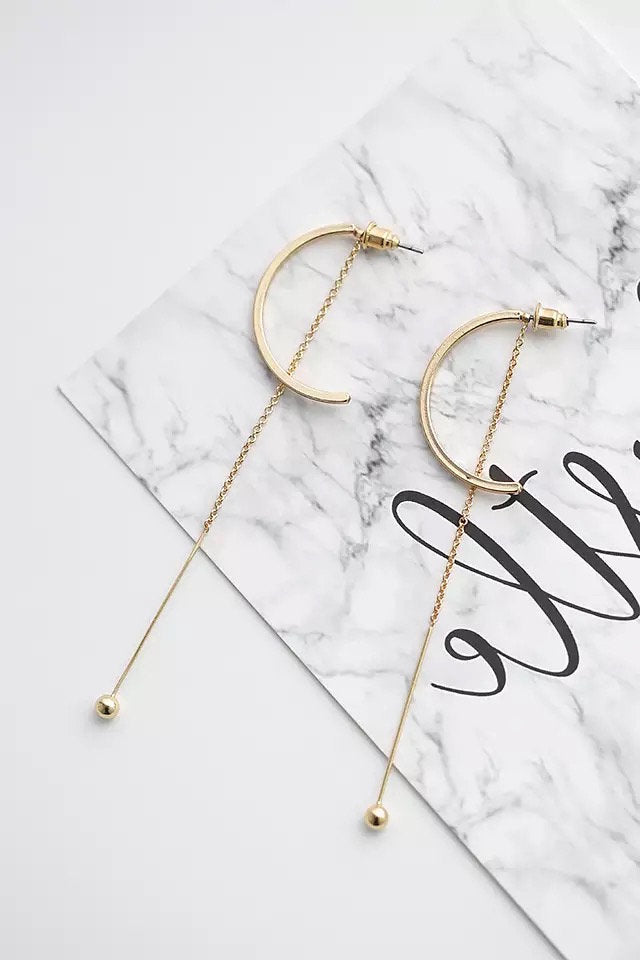Retro Circle Bar Earring