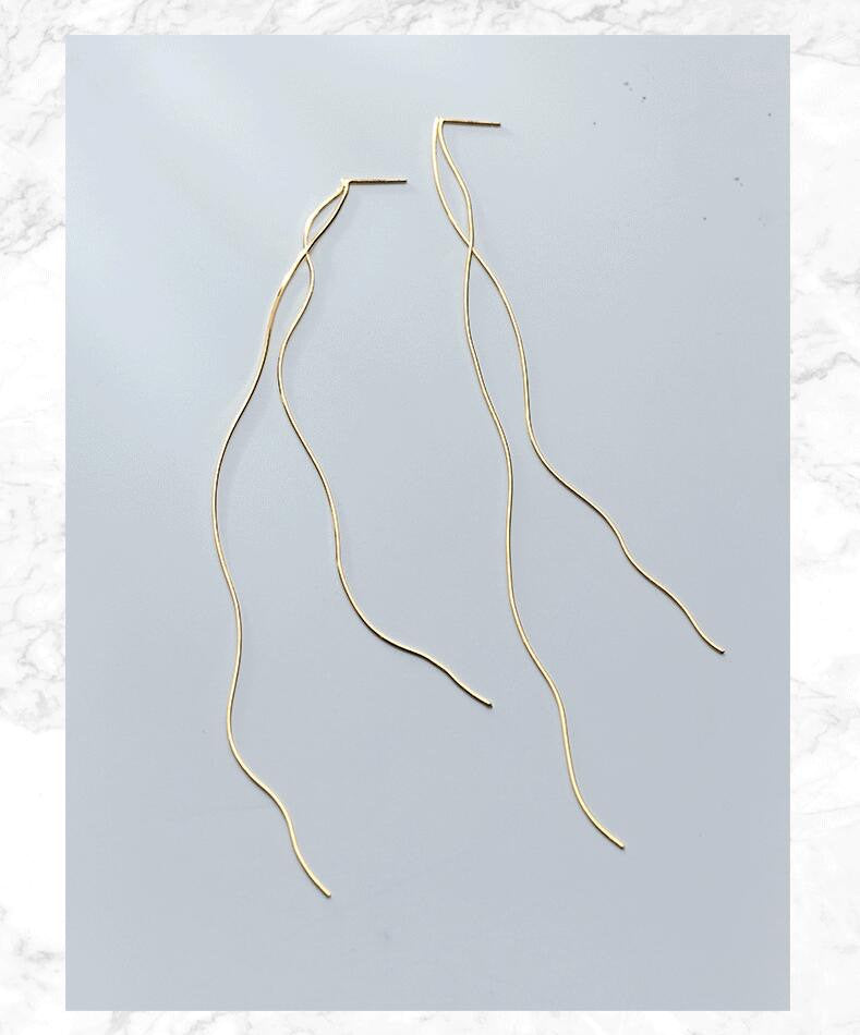Long Minimalist Tassel Earring
