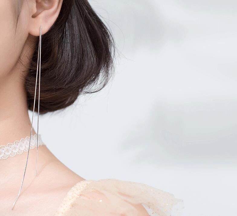 Long Minimalist Tassel Earring
