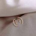 Crescent Moon Star Crystal Earring