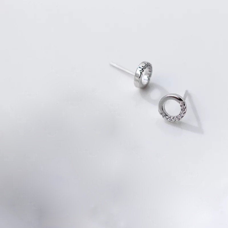 Dainty Open Circle Crystal Paved Earring