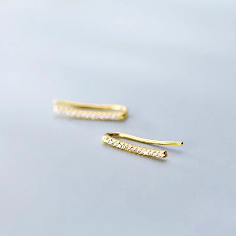 Crystal Micro Paved Ear Climber Earring