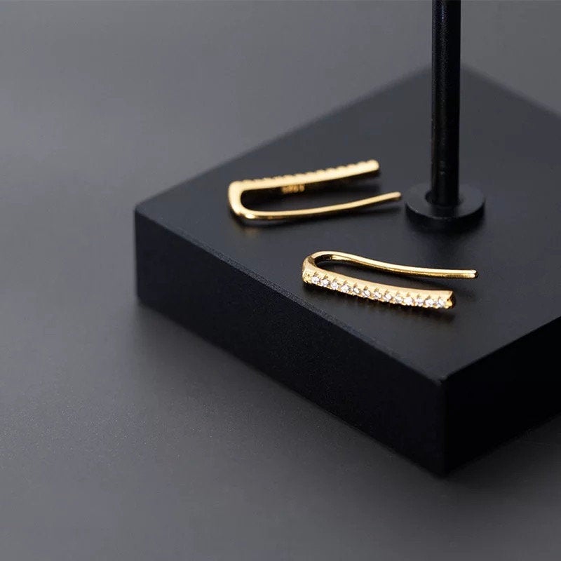 Crystal Micro Paved Ear Climber Earring