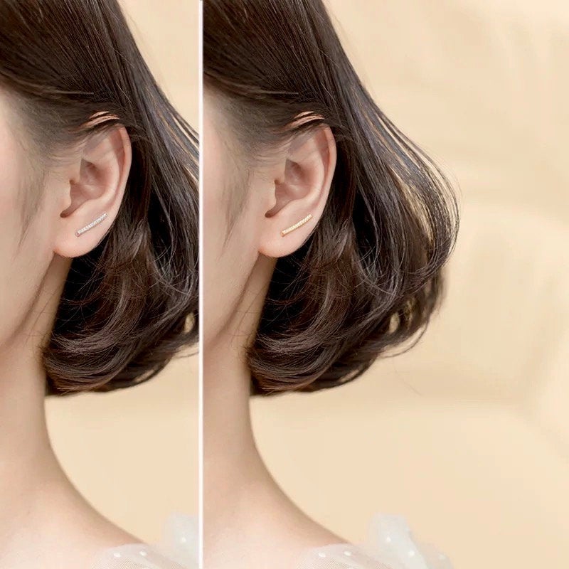 Crystal Micro Paved Ear Climber Earring