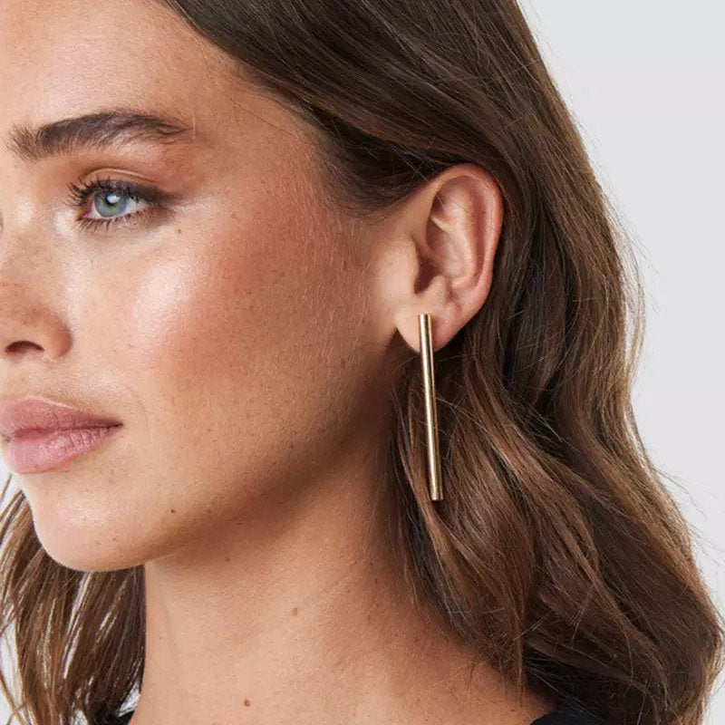 Brushed Metal Bar Earring
