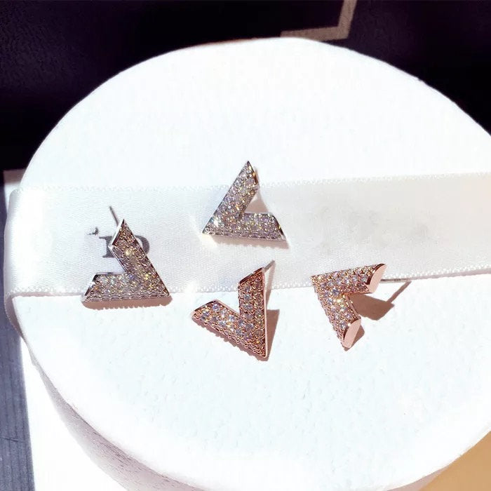 Crystal V Shaped Earring