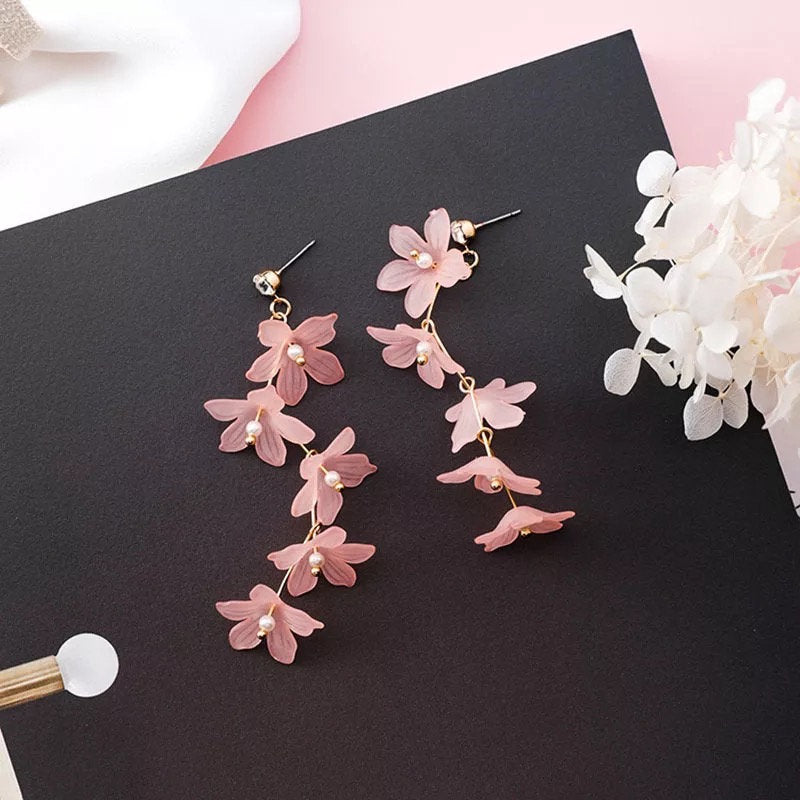 Flowy Flower Dangle Colorful Earring