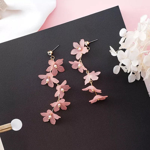 Flowy Flower Dangle Colorful Earring