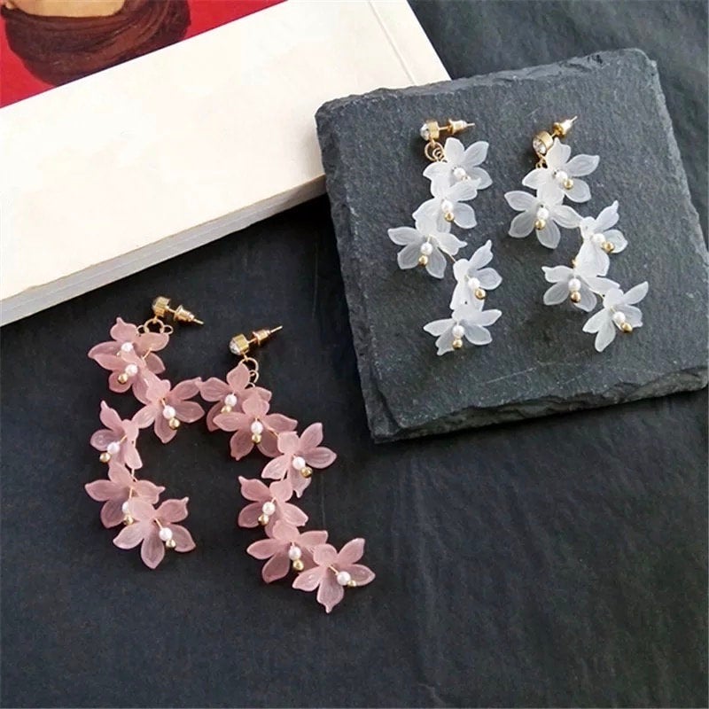 Flowy Flower Dangle Colorful Earring